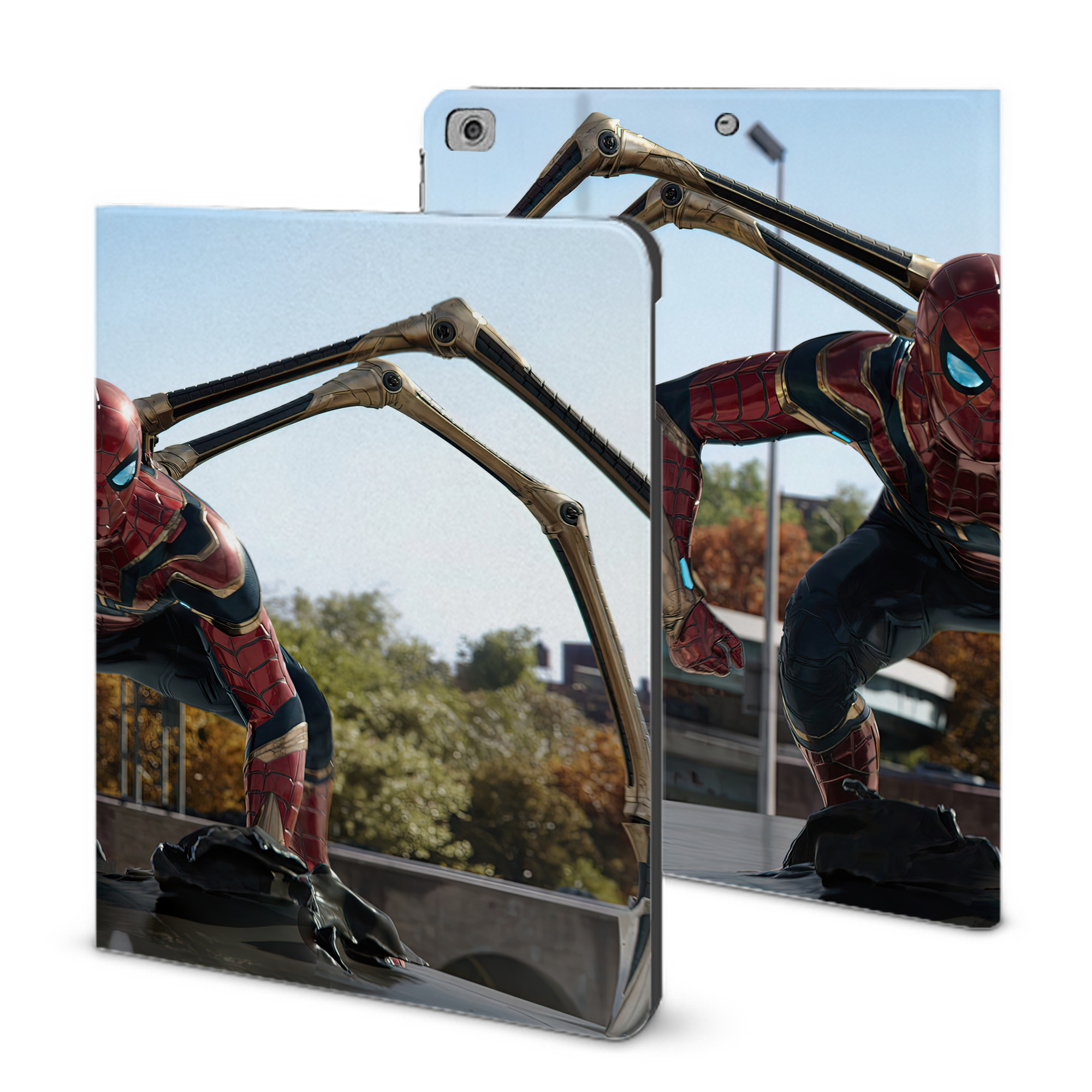 （画像用） Spider Man スパイダーマン IPad ケース ブック型 PUレザー TPU 耐衝撃 軽量 薄型 ペン収納なし 全面保護 IPad 各モデル対応